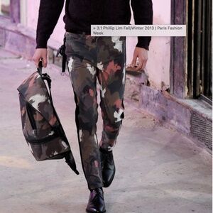 3.1 Phillip Lim Fall Winter 2013 5 Pocket Tapered Ankle Pants Mens 33 Camouflage